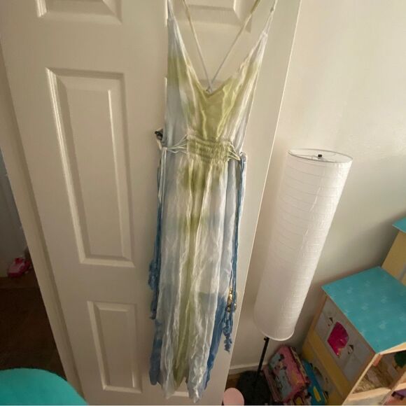 Gypsy 05 Tie Dyed Grecian Casual Maxi Dress Sheer with Lining - Picture 3 of 13